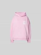 OH APRIL Oversized Hoodie mit Label-Print in Pink, Größe M