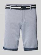 Tom Tailor Slim Fit Chino-Shorts mit Gürtel in Blau, Größe 31