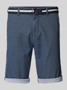 Tom Tailor Slim Fit Chino-Shorts mit Gürtel in Dunkelblau, Größe 30