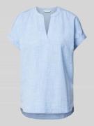 Tom Tailor Blusenshirt mit V-Ausschnitt in Hellblau, Größe 36