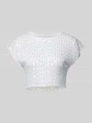 Only Cropped T-Shirt aus transparentem Material Modell 'ESTRID' in Hel...