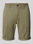 TOM TAILOR DENIM Slim Fit Chino-Shorts in unifarbenem Design in Oliv, ...