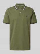 Fynch-Hatton Regular Fit Poloshirt mit Kontraststreifen in Khaki Melan...