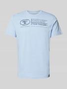 Tom Tailor T-Shirt mit Label-Print in Hellblau, Größe S