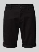 TOM TAILOR DENIM Slim Fit Chino-Shorts in unifarbenem Design in Black,...