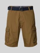 Petrol Regular Fit Cargoshorts mit Gürtel in Khaki, Größe S