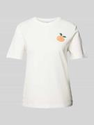 Vila T-Shirt mit Rundhalsausschnitt Modell 'SYBIL' in Weiss, Größe XS