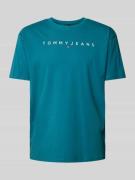 Tommy Jeans Regular Fit T-Shirt mit Label-Stitching in Petrol, Größe X...