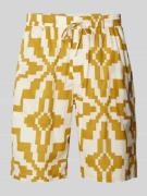 Thinking Mu Shorts mit Allover-Muster in Gelb, Größe S