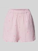 Pieces High Waist Shorts mit elastischem Bund Modell 'MAYA' in Rosa, G...