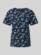 Tom Tailor T-Shirt mit floralem Print in Marine, Größe XS