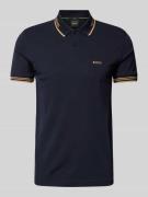 BOSS Green Slim Fit Poloshirt mit Label-Print Modell 'Paul' in Marine,...