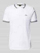 BOSS Green Slim Fit Poloshirt mit Label-Print Modell 'Paul' in Weiss, ...