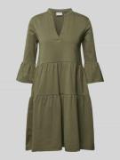 Vila Minikleid im Stufen-Look in Khaki, Größe 34