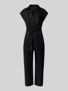 Mango Jumpsuit mit  Stoffgürtel Modell 'QUITA' in Black, Größe L