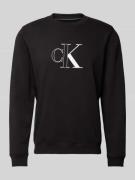 Calvin Klein Jeans Sweatshirt mit Label-Print Modell 'OUTLINE' in Blac...