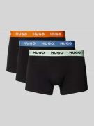 HUGO Trunks mit elastischem Logo-Bund im 3er-Pack in Black, Größe L