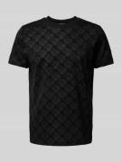 JOOP! Collection T-Shirt mit Allover-Label-Print Modell 'Panos' in Bla...