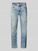 BOSS Orange Slim Fit Jeans mit Label-Detail Modell 'Troy' in Blau, Grö...