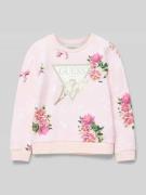 Guess Sweatshirt mit Label-Print in Rosa, Größe 104