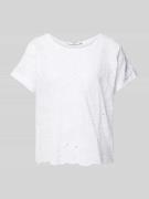 ZABAIONE T-Shirt mit Lochstickerei Modell 'La44rissa' in Weiss, Größe ...