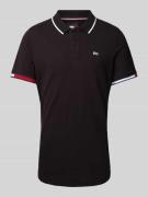 Tommy Jeans Poloshirt mit Label-Stitching in Black, Größe S