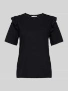 Selected Femme T-Shirt mit Volants Modell 'CILLEE' in Black, Größe S