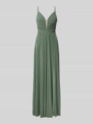 V.M. Tailliertes Abendkleid mit Taillenpasse und Effektgarn in Mint, G...