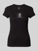 ARMANI EXCHANGE T-Shirt mit Label-Print in Black, Größe L