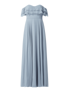 Luxuar Off-Shoulder-Abendkleid aus Chiffon in Bleu, Größe 38