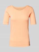 Marc Cain T-Shirt mit Rundhalsausschnitt in Apricot, Größe 40