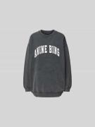 Anine Bing Oversized Sweatshirt mit Label-Print in Black, Größe M