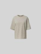 Anine Bing Oversized T-Shirt mit Streifenmuster in Khaki, Größe M