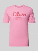 s.Oliver RED LABEL T-Shirt mit Rundhalsausschnitt in Rosa, Größe L