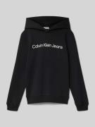 Calvin Klein Jeans Hoodie mit Label-Print Modell 'SWIRL' in Black, Grö...