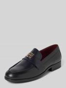 Tommy Hilfiger Lederloafer mit Label-Applikation in Black, Größe 37