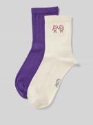 Jake*s Casual Socken mit Motiv-Print im 2er-Pack in Violett, Größe 35-...