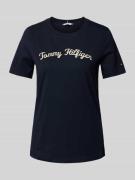 Tommy Hilfiger T-Shirt mit Label-Stitching Modell 'SCRIPT' in Marine, ...