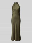 Swing Cocktailkleid mit Neckholder in Khaki, Größe 36