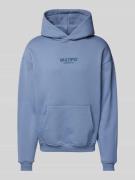 Multiply Apparel Oversized Hoodie mit Label-Print in Blau, Größe XL