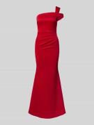 Lipsy One-Shoulder-Abendkleid mit Raffungen in Rot, Größe 38