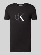 Calvin Klein Jeans T-Shirt mit Label-Print in Black, Größe L