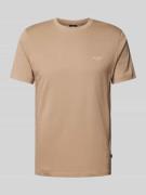 JOOP! Jeans T-Shirt mit Label-Print Modell 'Alphis' in Beige, Größe S