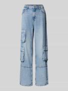 Hugo Blue Wide Leg Jeans mit Cargotaschen Modell 'Leni' in Hellblau, G...