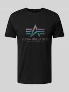 Alpha Industries T-Shirt mit Label-Print Modell 'Rainbow' in Black, Gr...