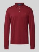 POLO RALPH LAUREN Poloshirt mit Label-Stitching in Bordeaux, Größe L