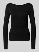 BOSS Strickpullover mit U-Boot-Ausschnitt Modell 'Ferenti' in Black, G...