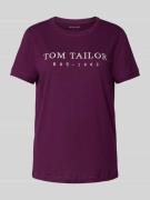 Tom Tailor T-Shirt mit Rundhalsausschnitt in Bordeaux, Größe S