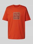 ARMANI EXCHANGE T-Shirt mit Label-Print in Orange, Größe L