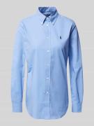 POLO RALPH LAUREN Bluse mit Button-Down-Kragen in Blau, Größe 34